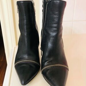ASH Black Leather Zipper Ankle Boots- great condition
